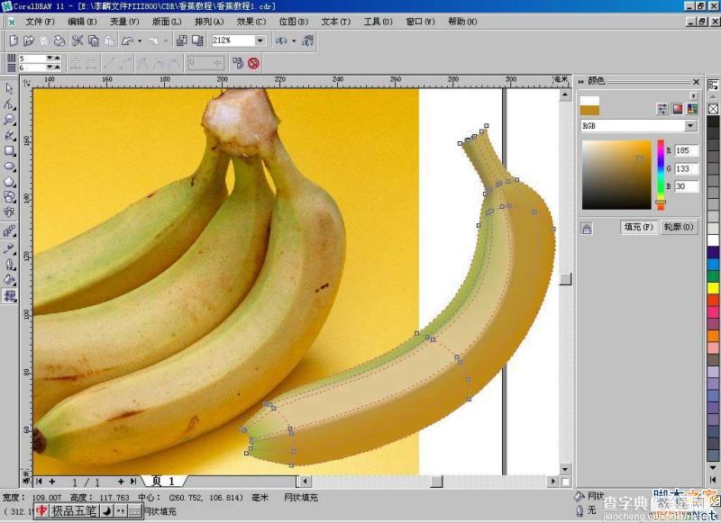 CorelDraw(CDR)利用网格工具模仿制作逼真香蕉实例教程详解16
