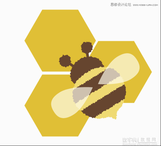 Illustrator绘制抽象风格的小蜜蜂插画11