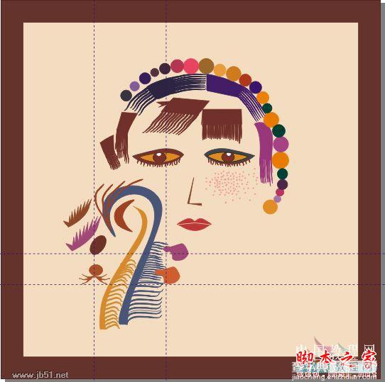 CorelDRAW(CDR)设计绘制矢量抽象人物装饰画实例教程59