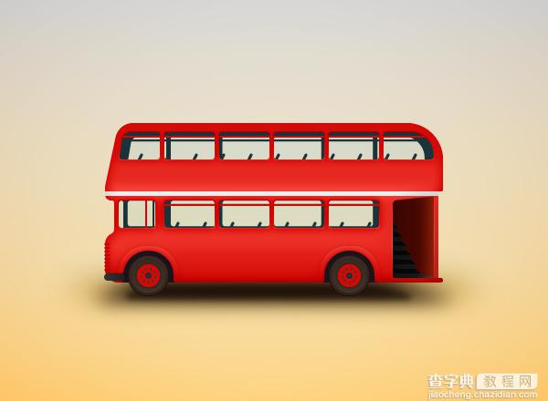 AI绘制一辆双层红色大巴车1