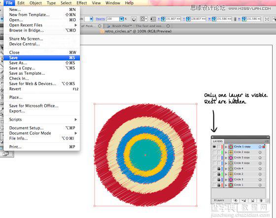 Illustrator(AI)设计制作出漂亮的彩色时尚圆圈图实例教程10