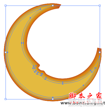 Illustrator(AI)利用路径偏移工具与混合命令设计绘制弯弯的月亮图腾实例教程13