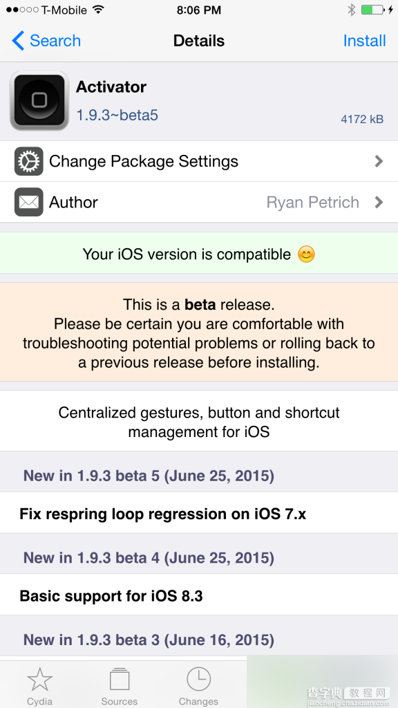 插件的插件Activator 更新支持iOS8.3越狱1