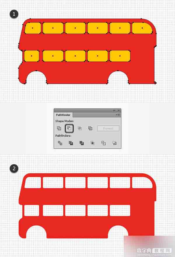 AI绘制一辆双层红色大巴车10