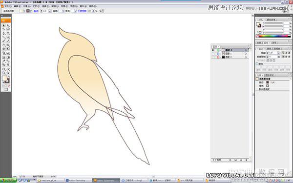 Illustrator绘制中国花鸟画矢量图教程10