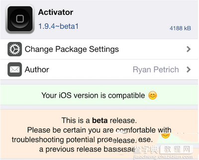 ios8.4完美越狱后activator无法使用怎么办2