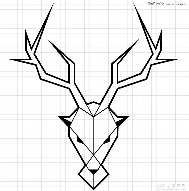 Illustrator绘制简约时尚的鹿形头像LOGO教程15