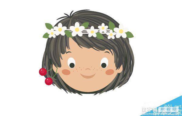 AI绘制一个吃着西瓜的可爱小女孩插画21
