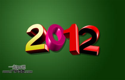 photoshop与Xara3D结合制作出漂亮的2012新年花纹立体字特效9