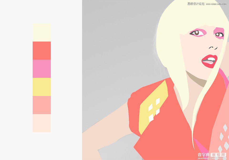 Illustrator绘制时尚大气的波普人像效果教程6