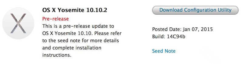 苹果发布OS X Yosemite 10.10.2 Beta4修复WiFi和邮件1