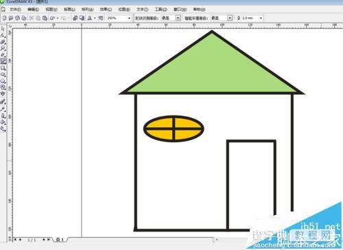 CDRX3怎么使用智能绘图工具绘制一个房子?1