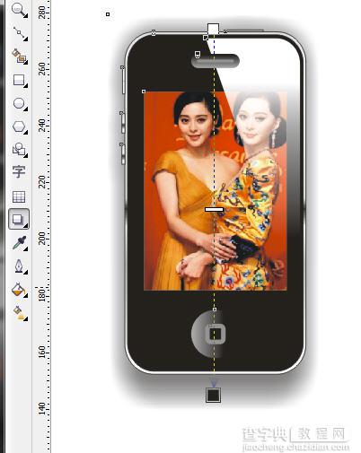 CDR绘制黑色版iPhone4手机教程19