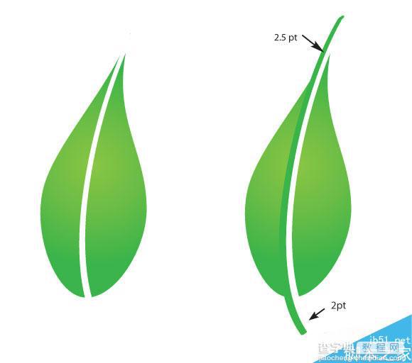 AI绘制一个带有水珠的绿色树叶教程3