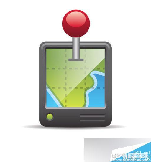 AI绘制卡通风格的GPS图标1