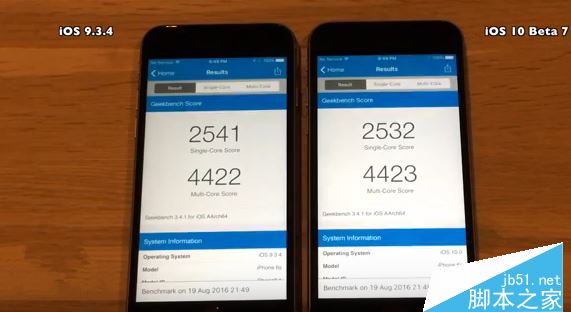 iOS9.3.4与iOS10开发者预览版Beta7运行速度对比评测3