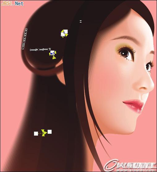 Coreldraw(CDR)设计制作真实的漂亮的古典美女图详细实例教程37