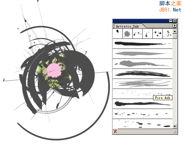 Illustrator(AI)运用画笔工具设计绘制出漂亮的彩色墨迹实例教程4