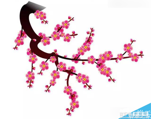 CorelDraw绘制唯美的中国风梅花花枝教程33