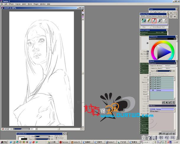 教你如何利用painter临摹逼真美女人像全过程2