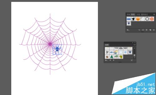 AI绘制比较复杂的蜘蛛网图案教程27