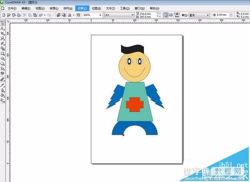 coreldraw怎么绘制漫画人物?cdrX3利用完美形状绘制公仔的教程1