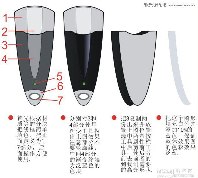 Coreldraw绘制黑色金属质感效果的立体U盘教程4