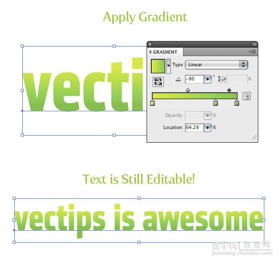 Illustrator CS4轻松制作渐变文字4
