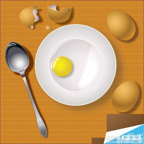 Illustrator绘制逼真的躺在盘子里的鸡蛋黄1