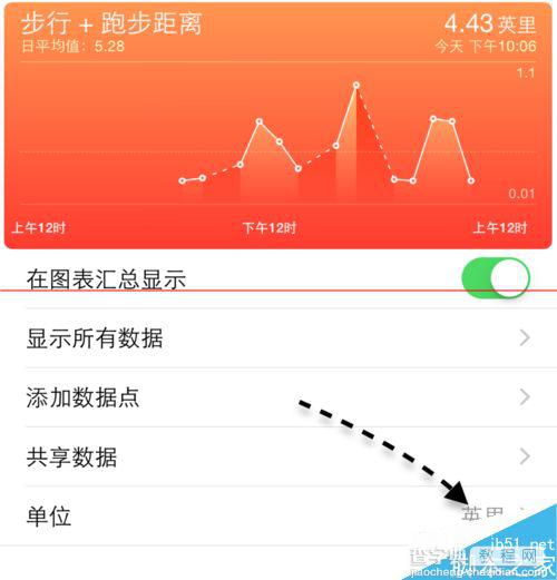 iPhone6自带的健康软件怎么把英里换成公里？4