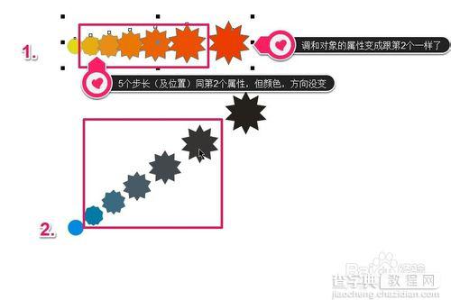 cdr软件复制调和属性及清除调和图解4