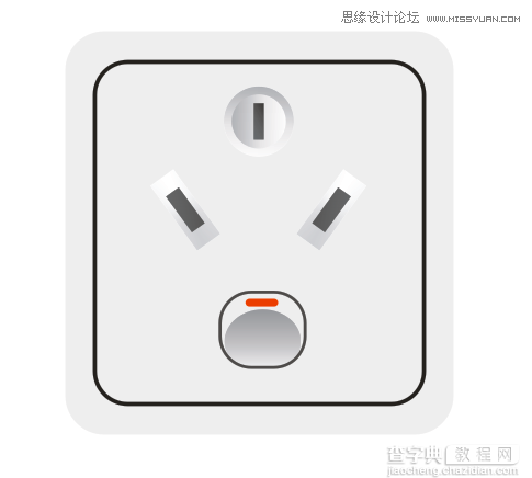 CorelDraw实例教程：制作简单的三孔开关（图文）1