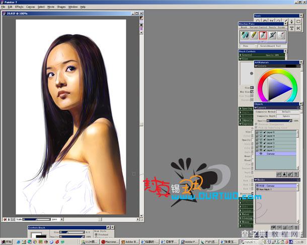 教你如何利用painter临摹逼真美女人像全过程5