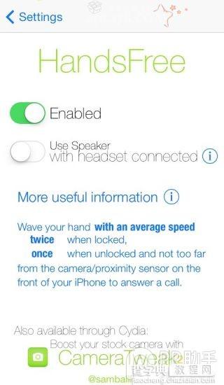 iOS8/iOS8.1越狱插件HandsFree 2 可隔空接听来电(安装/使用教程)2
