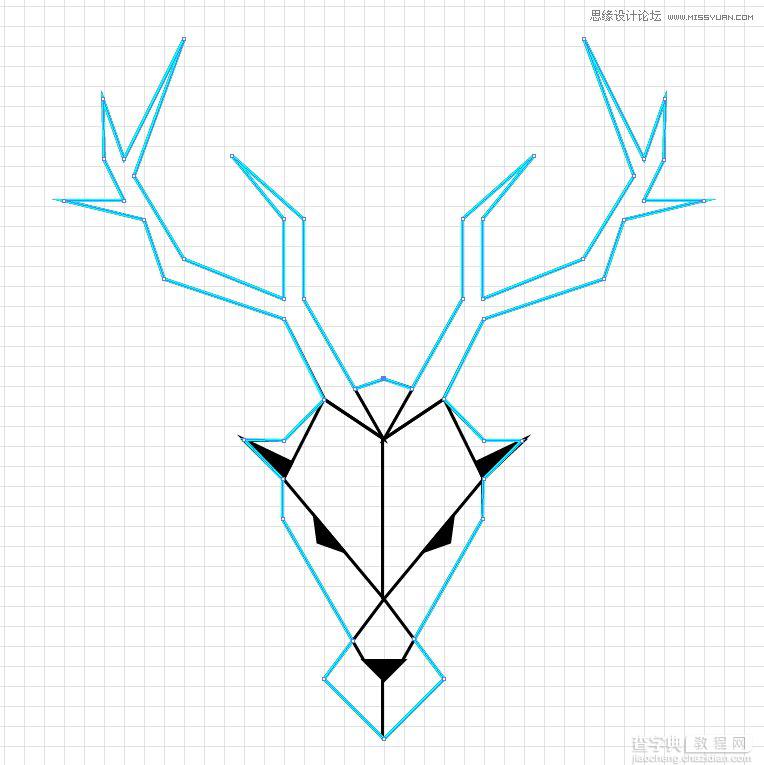 Illustrator绘制简约时尚的鹿形头像LOGO教程13