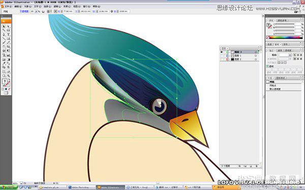 Illustrator绘制中国花鸟画矢量图教程15
