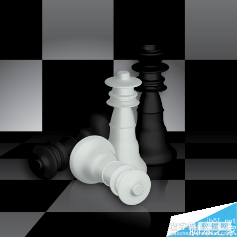 AI制作逼真的三维黑白国际象棋1