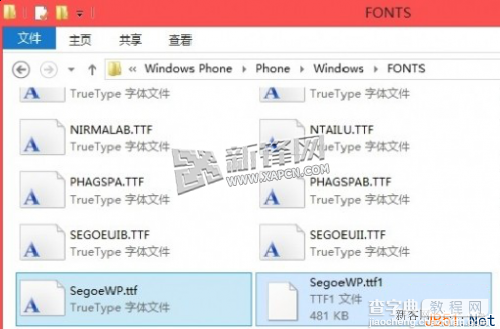 WP8手机越狱后更换字体方法的详细步骤3