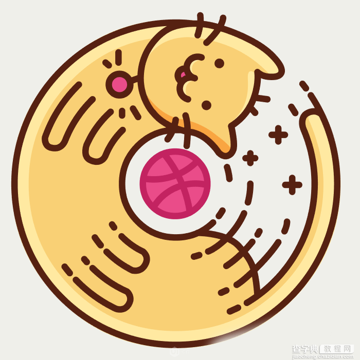 AI绘制可爱的圆形小猫插画17