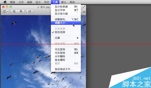 苹果电脑Macbook怎么调整图像的大小？2