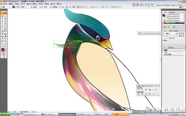 Illustrator绘制中国花鸟画矢量图教程20