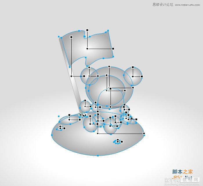 Illustrator(AI)设计制作卡通立体效果的小熊图标实例教程4