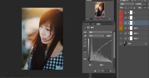 教你如何用曲线加强色调对比 逆光人像调色教程7