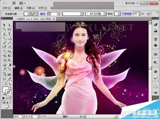 AI CS5宽度工具绘制漂亮的张着翅膀的天使女孩31