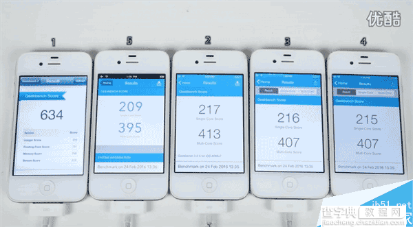 谁更流畅?iPhone4s运行iOS 5/6/7/8/9速度对比视频6