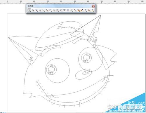 cdr怎么绘制灰太狼? cdr贝塞尔工具制作灰太狼的教程8