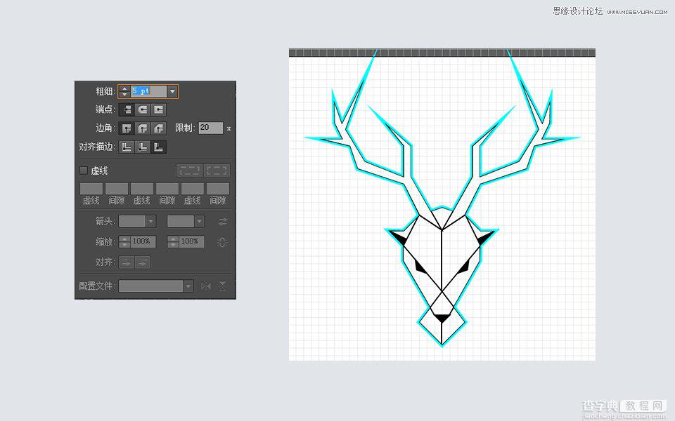 Illustrator绘制简约时尚的鹿形头像LOGO教程14