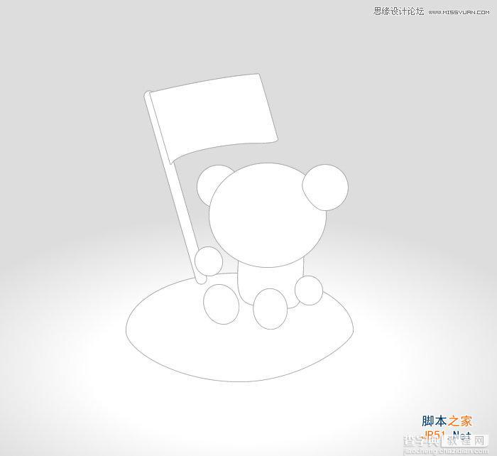 Illustrator(AI)设计制作卡通立体效果的小熊图标实例教程2