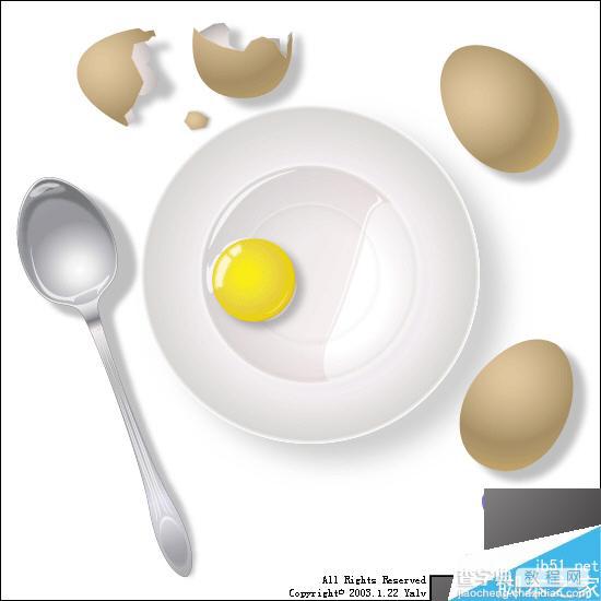 Illustrator绘制逼真的躺在盘子里的鸡蛋黄13