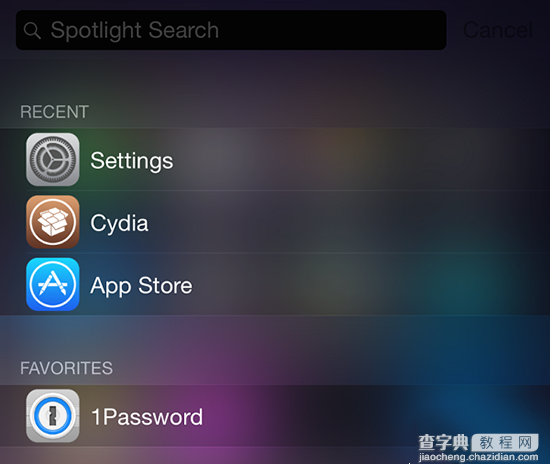 iOS8越狱插件Searchlight 任何界面都能启动Spotlight安装使用方法1